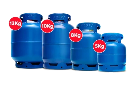 Botijões de gás de cozinha 13kg, 10kg, 8kg e 5kg